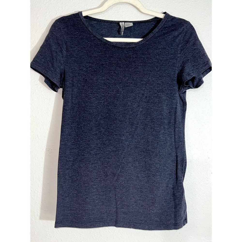 DIVIDED Dark Navy Short Sleeve Round -Neck Top (M)